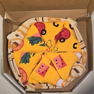 Novelty Pizza Socks in Fun Box
